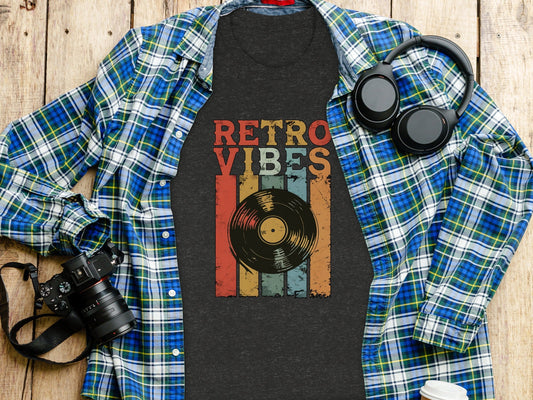 Retro Vibes Vinyl Record Music Lover Gift T-Shirt