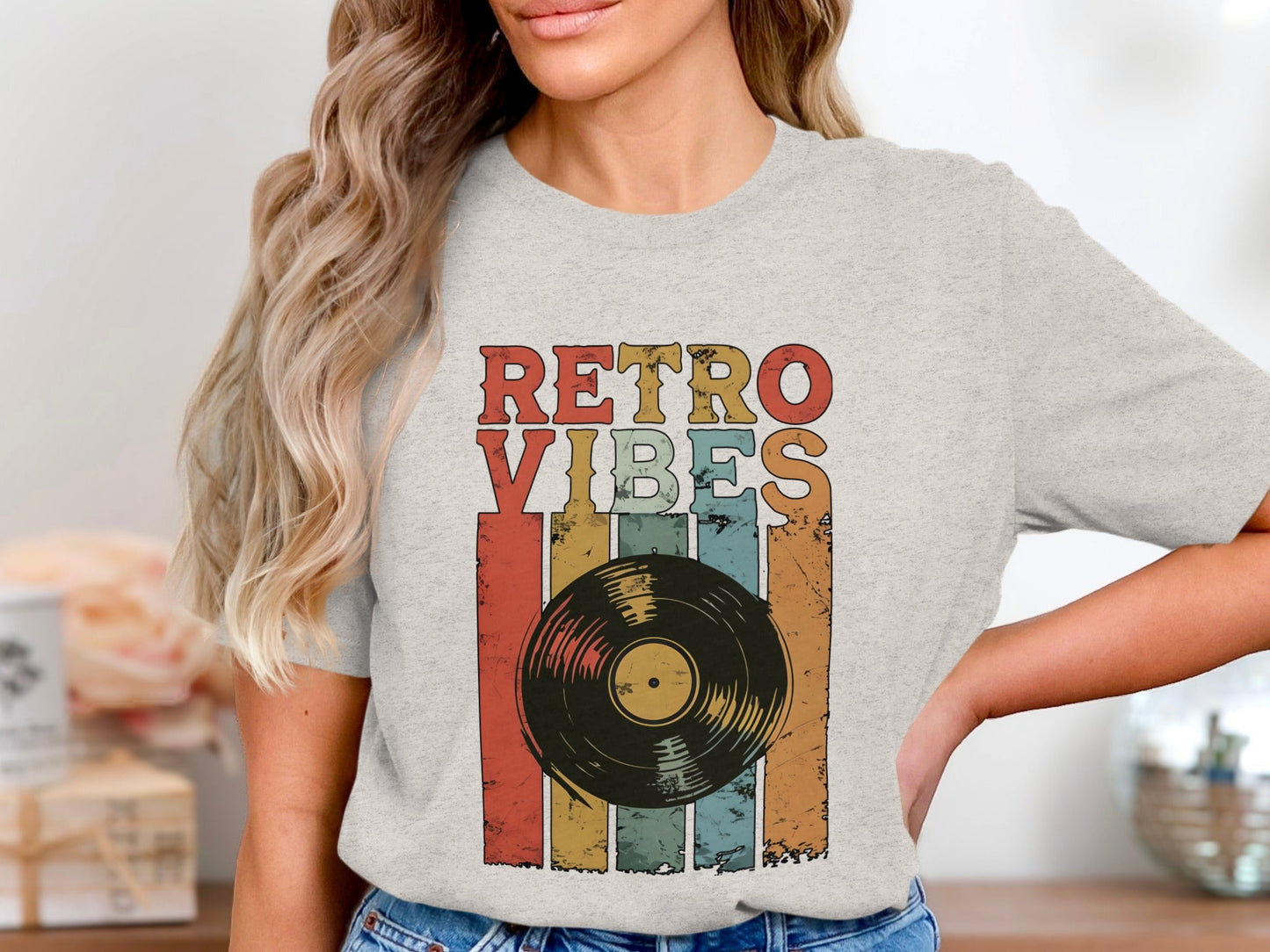 Retro Vibes Vinyl Record Music Lover Gift T-Shirt