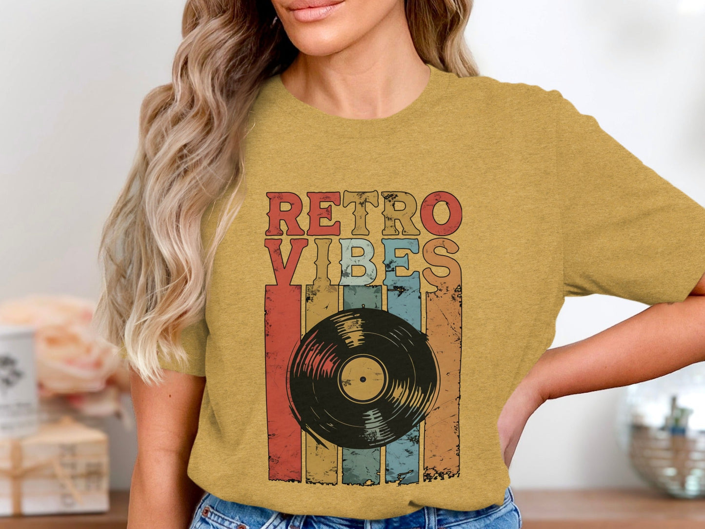 Retro Vibes Vinyl Record Music Lover Gift T-Shirt